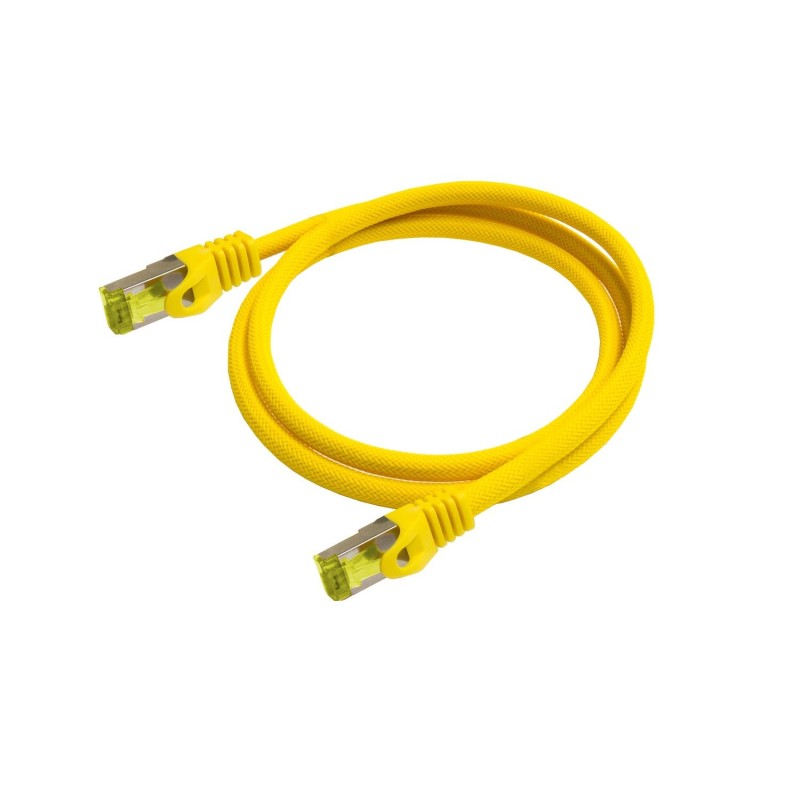 Python Patchkabel con Cat.7 Rohkabel S/FTP PiMF halogenfrei 0,25m gelb